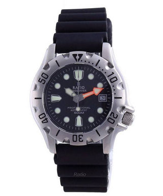 Front view of Ratio 32BJ202A-BLK Mens Watch on white background