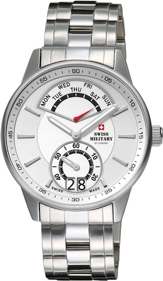 Front view of Swiss Military By Chrono 34037.02 Mens Watch on white background