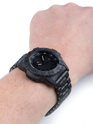 Angle shot of Luminox XS.3502.BO.L Black Unisex Watch on white background