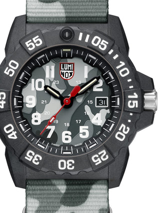 Front view of Luminox XS.3507.PH.L Grey Nylon Unisex Watch on white background