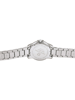 Angle shot of Swiss Alpine Military 7011.1135 Blue Dial Silver Stainless Steel Unisex Watch on white background