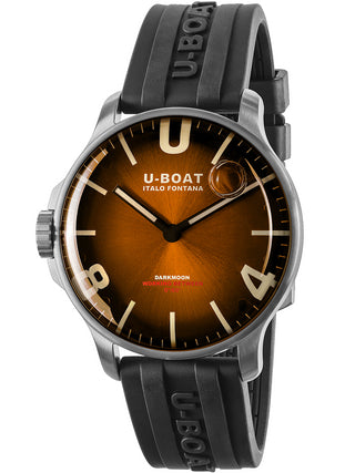 Angle shot of U-Boat 8703/B Brown Dial Black Strap Unisex Watch on white background