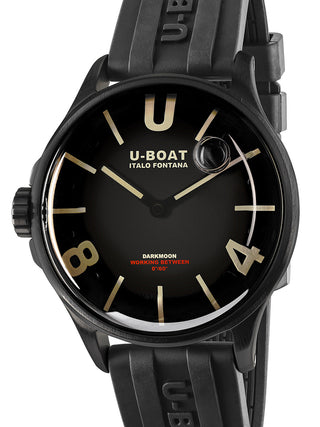 Front view of U-Boat 9019 Black Unisex Watch on white background