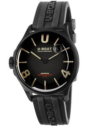 Angle shot of U-Boat 9019 Black Unisex Watch on white background