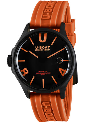 Angle shot of U-Boat 9538 Black Dial Unisex Watch on white background