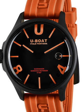 Front view of U-Boat 9538 Black Dial Unisex Watch on white background