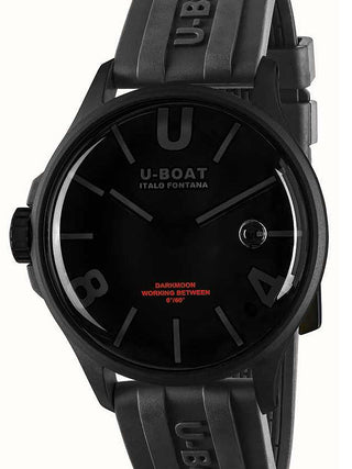 Front view of U-Boat 9544 Black Unisex Watch on white background