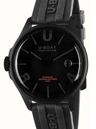 Front view of U-Boat 9545 Black Unisex Watch on white background