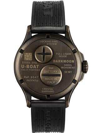 Angle shot of U-Boat 9547 Brown Dial Black Strap Unisex Watch on white background