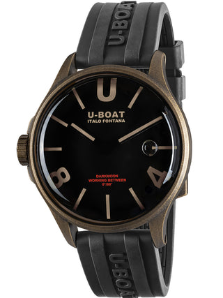 Angle shot of U-Boat 9548 Black Unisex Watch on white background