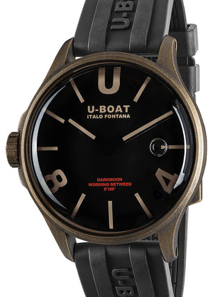 Front view of U-Boat 9548 Black Unisex Watch on white background