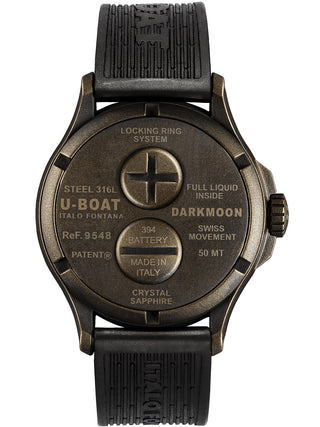 Angle shot of U-Boat 9548 Black Unisex Watch on white background