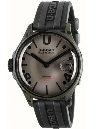 Angle shot of U-Boat 9550 Grey Dial Black Strap Unisex Watch on white background