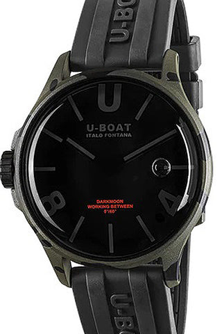 Front view of U-Boat 9552 Black Unisex Watch on white background