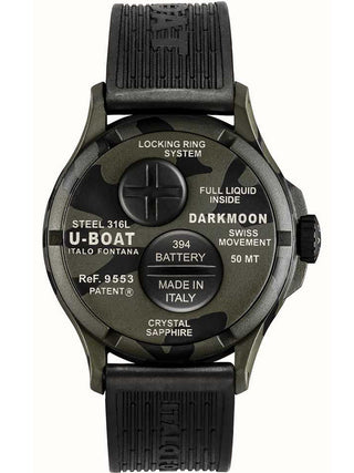 Angle shot of U-Boat 9553 Black Unisex Watch on white background