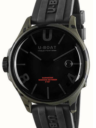 Front view of U-Boat 9553 Black Unisex Watch on white background