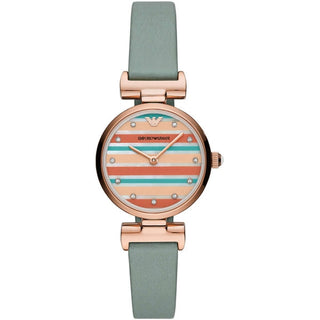 Front view of Emporio Armani Gianni T-Bar AR11292 Womens Watch on white background