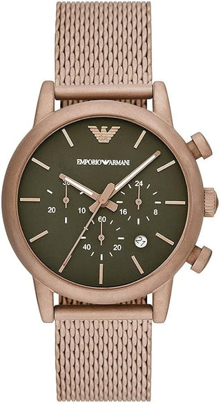 Front view of Emporio Armani Luigi Chronograph AR11428 Mens Watch on white background