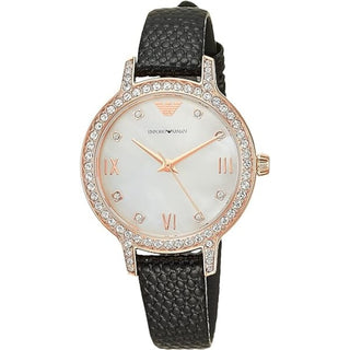 Front view of Emporio Armani Cleo AR11485 Womens Watch on white background