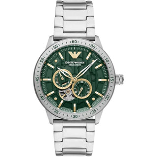 Front view of Emporio Armani Mario AR60053 Mens Watch on white background
