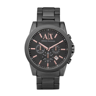 Front view of Armani Exchange Outerbanks Chronograph AX2086 Steel Stainless Steel Mens Watch on white background