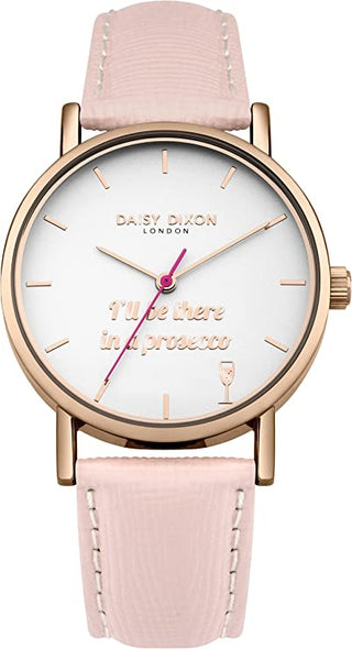 Front view of Daisy Dixon Blaire I'Ll Be There In A Prosecco DD079PRG Womens Watch on white background