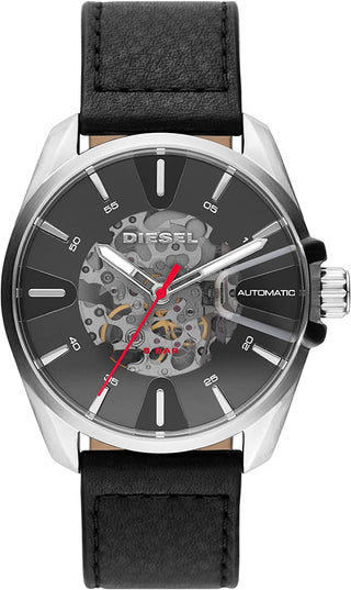 Front view of Diesel Ms9 Automatic DZ1966 Mens Watch on white background