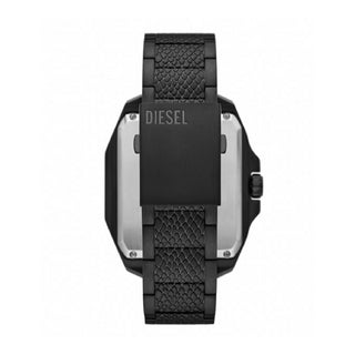 Angle shot of Diesel Flayed Automatic DZ7472 Black Stainless Steel Mens Watch on white background