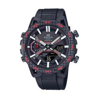 Front view of Casio Sospensione Carbon Racing Serie ECB-2000PB-1AEF Watch on white background