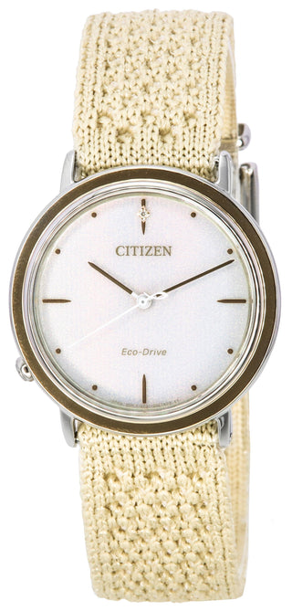 Front view of Citizen EM1006-40A Mens Watch on white background