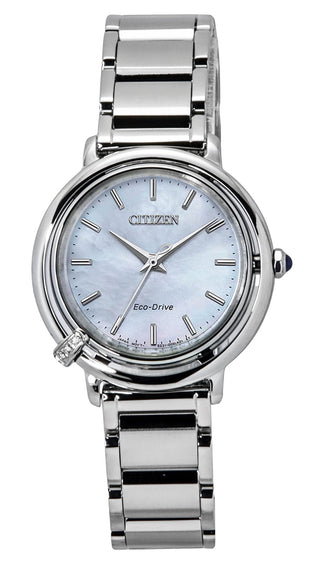 Front view of Citizen EM1090-60D Womens Watch on white background