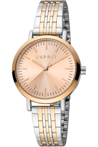 Front view of Esprit Ennie ES1L358M0105 Rose Gold Stainless Steel Womens Watch on white background