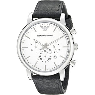 Front view of Emporio Armani Luigi Chronograph AR1807 Mens Watch on white background