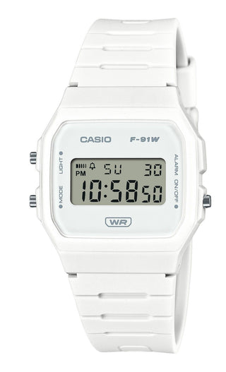 Front view of Casio F-91WB-7A Mens Watch on white background