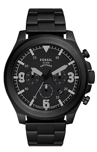 Front view of Fossil Latitude Chronograph FS5754 Mens Watch on white background