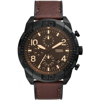 Front view of Fossil Bronson Chronograph FS5875 Mens Watch on white background