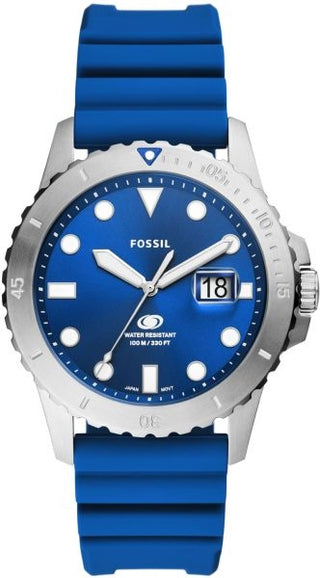 Front view of Fossil Blue Dive FS5998 Mens Watch on white background