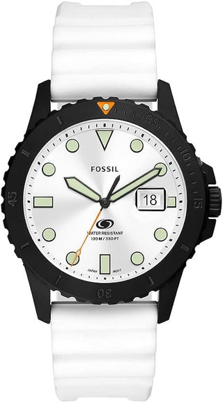 Front view of Fossil Blue Dive FS5999 Mens Watch on white background