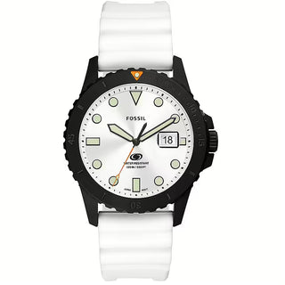 Front view of Fossil Blue Dive FS5999 Mens Watch on white background