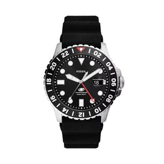 Front view of Fossil Blue Gmt FS6036 Mens Watch on white background