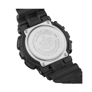 Angle shot of Casio G-Shock GA-100MF-1AER Black Resin Mens Watch on white background