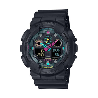 Front view of Casio G-Shock GA-100MF-1AER Black Resin Mens Watch on white background