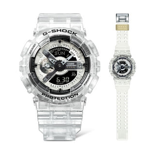 Angle shot of Casio Clear Remix 40Th Annivresary GA-114RX-7AER Mens Watch on white background