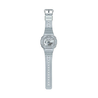 Angle shot of Casio G-Shock GA-2100FF-8AER Grey Resin Mens Watch on white background