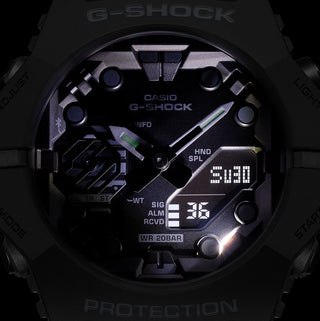 Angle shot of Casio G-Shock GA-B001-1AER Black Resin Mens Watch on white background