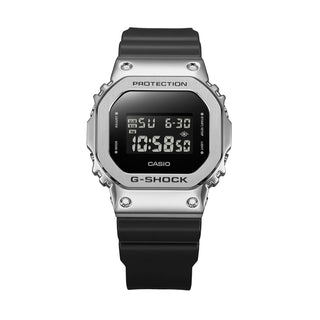 Angle shot of Casio The Origin Metal Covered Steel GM-5600U-1ER Mens Watch on white background