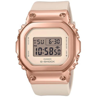 Front view of Casio The Origin Metal Covered Small GM-S5600PG-4ER Womens Watch on white background