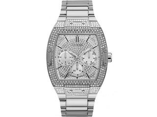 Front view of Guess GW0094G1 Grey Stainless Steel Unisex Watch on white background