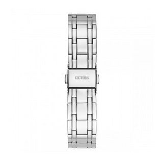 Angle shot of Guess GW0312L1 Blue Dial Grey Stainless Steel Womens Watch on white background