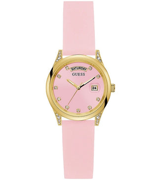 Front view of Guess Mini Aura GW0356L2 Womens Watch on white background